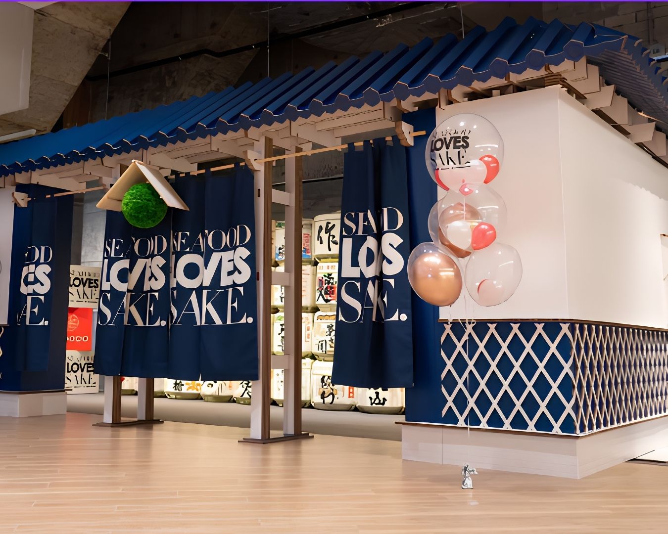 Seafood Loves Sake event installation built by Synergy Arc